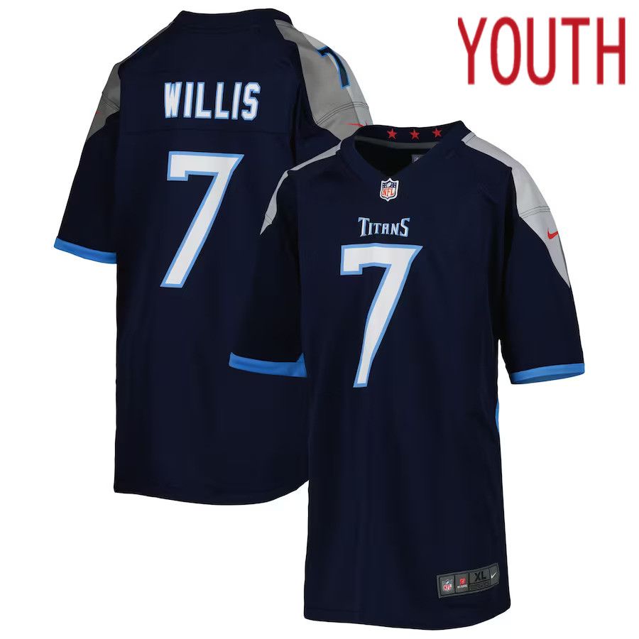 Youth Tennessee Titans #7 Malik Willis Nike Navy Game NFL Jersey->women nfl jersey->Women Jersey